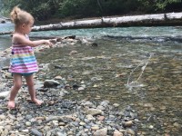 My daughter throwing a rock into the river! - Brandi Whitchurch Photo Contest 2017 - Bellingham Athletic Club