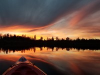 Mitch Winterburn sunset fishing at Lake Fazon early August.